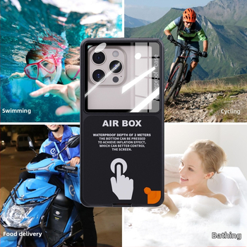 Aizsargkorpuss Apple ierīcei ar niršanas līmeņa ūdensizturīgu dizainu — triecienizturīgs, pret pirkstu nospiedumiem, reljefaina virsma, materiāls PC PET silikons, pielāgošana pieejama