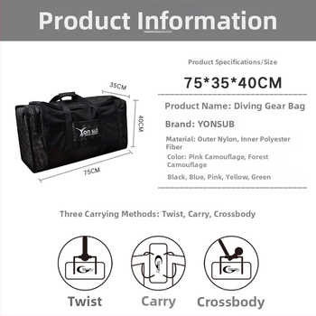 Sukeldumisvarustuse kott suure mahuga võrgust sektsioonidega, kaasaskantav käepidemevaga