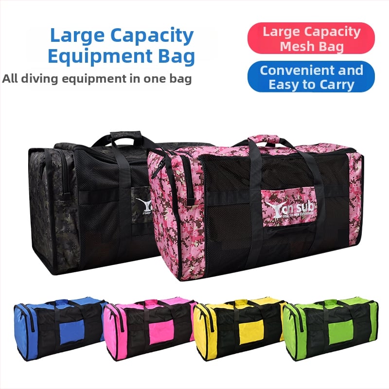 Sukeldumisvarustuse kott suure mahuga võrgust sektsioonidega, kaasaskantav käepidemevaga