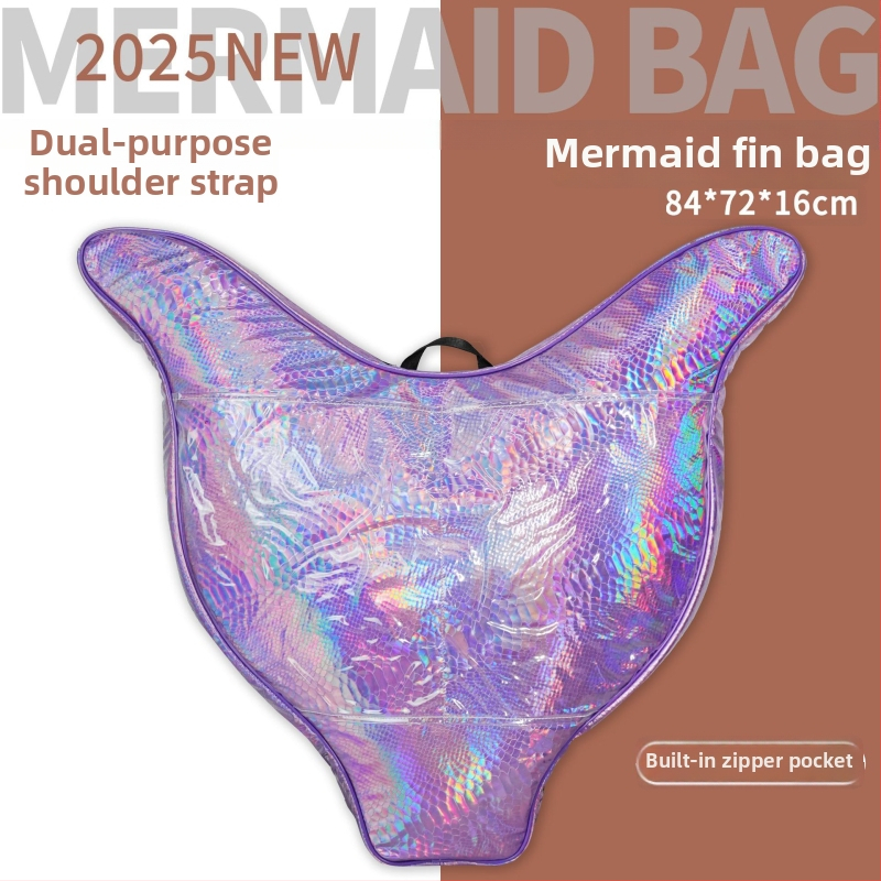 Skladaná vodotesná taška na plutve pre potápanie, s dizajnom morskej panny, PVC, kapacita 50, s výstelkou