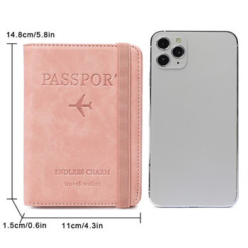 Držač putovnice od PU kože, model T1689, proširiv, podstava od poliestera