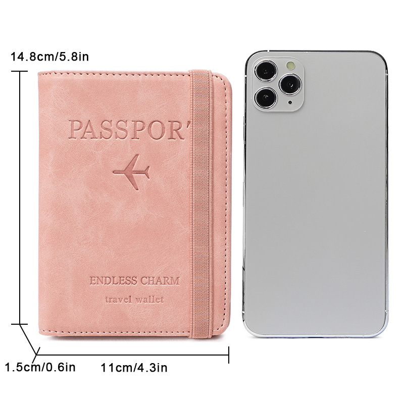 Držač putovnice od PU kože, model T1689, proširiv, podstava od poliestera