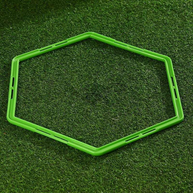 Многофункционален шестостенен агилити пръстен за тренировки на бързина и контрол на топката, подходящ за футбол и баскетбол, с катарама