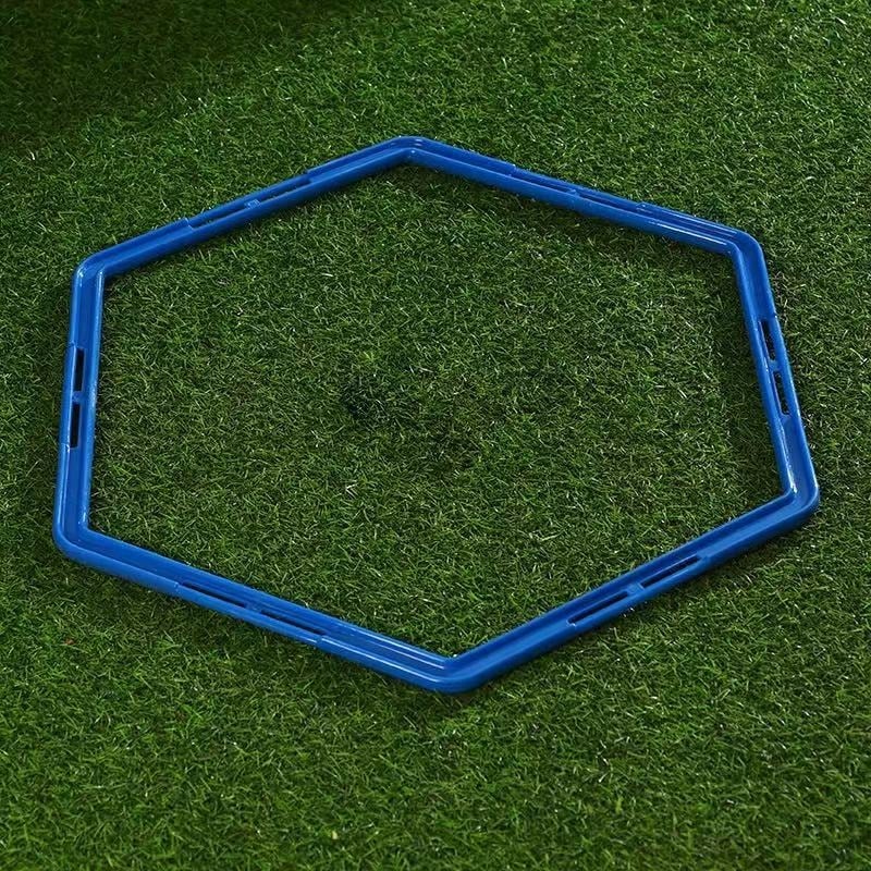 Многофункционален шестостенен агилити пръстен за тренировки на бързина и контрол на топката, подходящ за футбол и баскетбол, с катарама