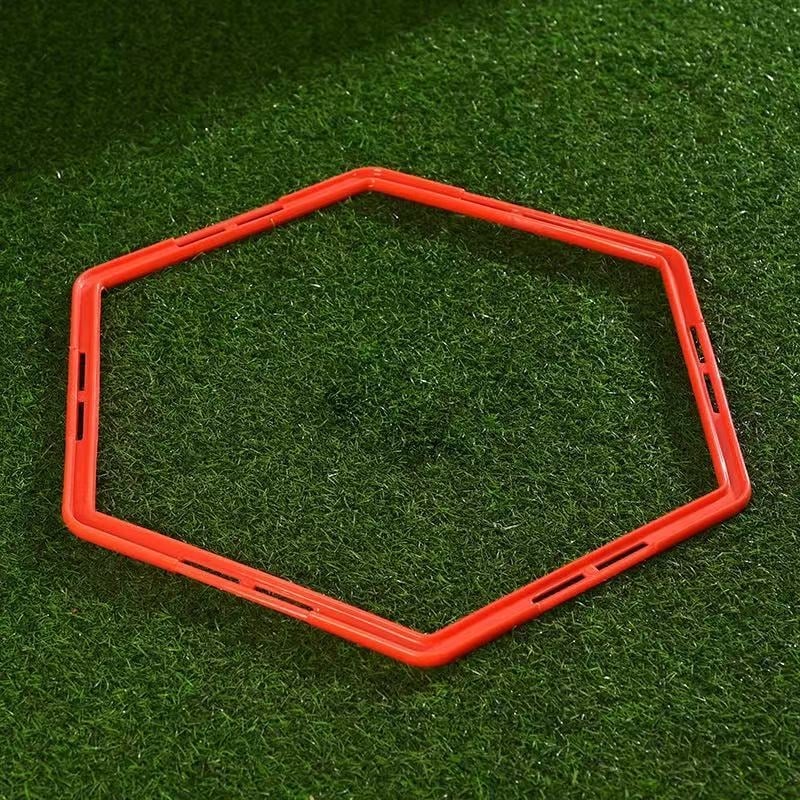 Многофункционален шестостенен агилити пръстен за тренировки на бързина и контрол на топката, подходящ за футбол и баскетбол, с катарама