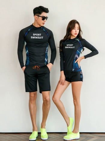 Unisex brzi sušeći ronilački kostim, dvodijelni set s dugim rukavima i dugim nogavicama, 88% poliester tkanina, 400 g težine