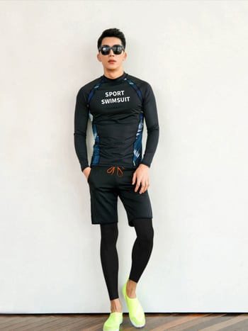 Unisex brzi sušeći ronilački kostim, dvodijelni set s dugim rukavima i dugim nogavicama, 88% poliester tkanina, 400 g težine