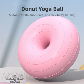 Minge de yoga în formă de gogoașă – anti-explozie, pentru sarcină și postpartum, antrenament de nucleu și echilibru – PVC, 900 g, gonflabil