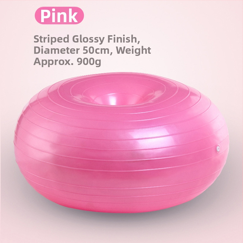 Minge de yoga în formă de gogoașă – anti-explozie, pentru sarcină și postpartum, antrenament de nucleu și echilibru – PVC, 900 g, gonflabil