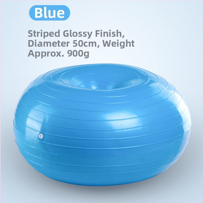 Minge de yoga în formă de gogoașă – anti-explozie, pentru sarcină și postpartum, antrenament de nucleu și echilibru – PVC, 900 g, gonflabil