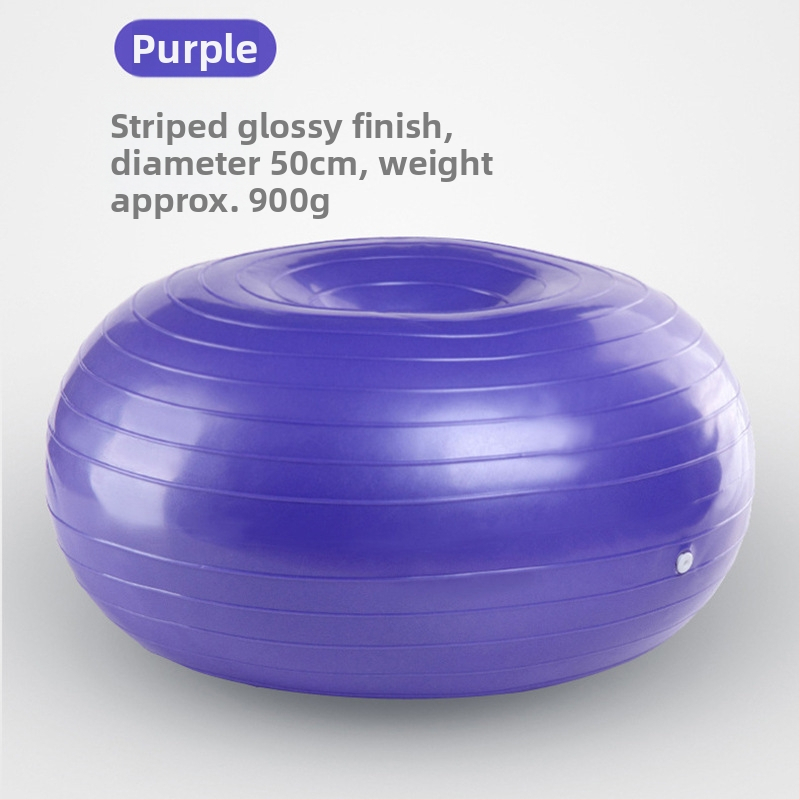 Minge de yoga în formă de gogoașă – anti-explozie, pentru sarcină și postpartum, antrenament de nucleu și echilibru – PVC, 900 g, gonflabil