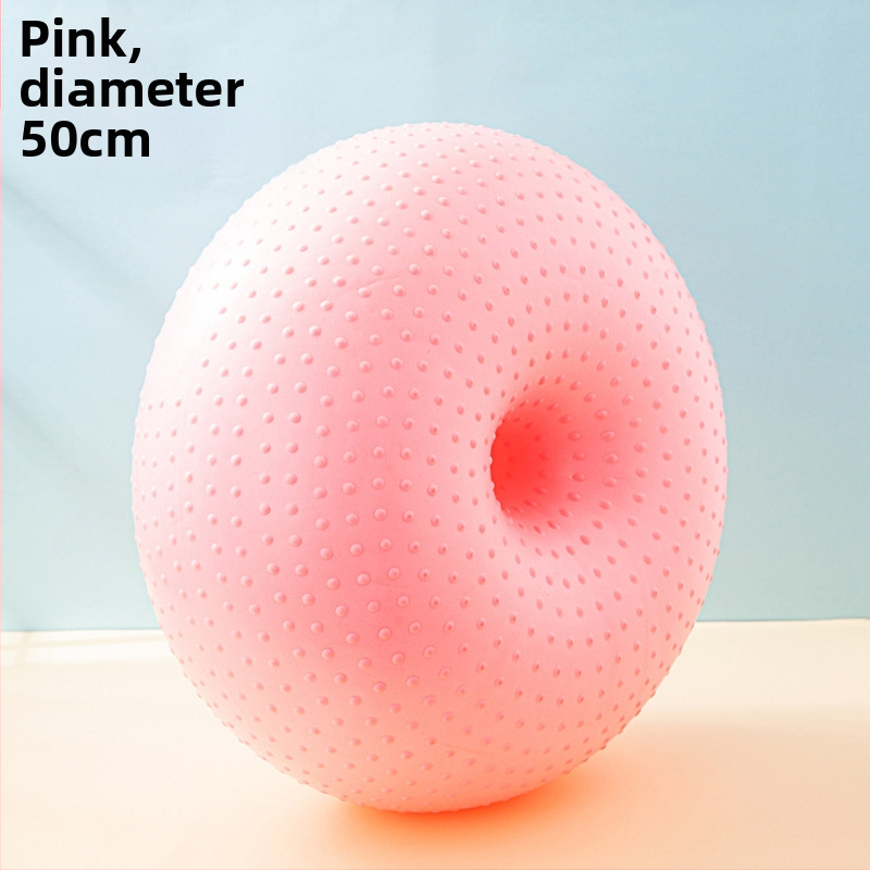 Minge de yoga în formă de gogoașă – anti-explozie, pentru sarcină și postpartum, antrenament de nucleu și echilibru – PVC, 900 g, gonflabil