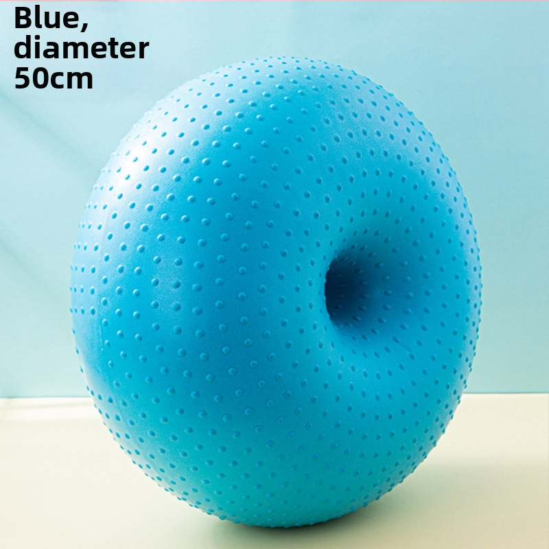 Minge de yoga în formă de gogoașă – anti-explozie, pentru sarcină și postpartum, antrenament de nucleu și echilibru – PVC, 900 g, gonflabil