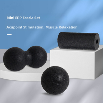 Set de mingi de yoga pentru masaj, cu material EPP, ușor, 70 g, nu se poate umfla, include minge mică, minge în formă de arahide și stâlp mini, pentru masaj la umeri, gât, fascia spatelui și tălpi.