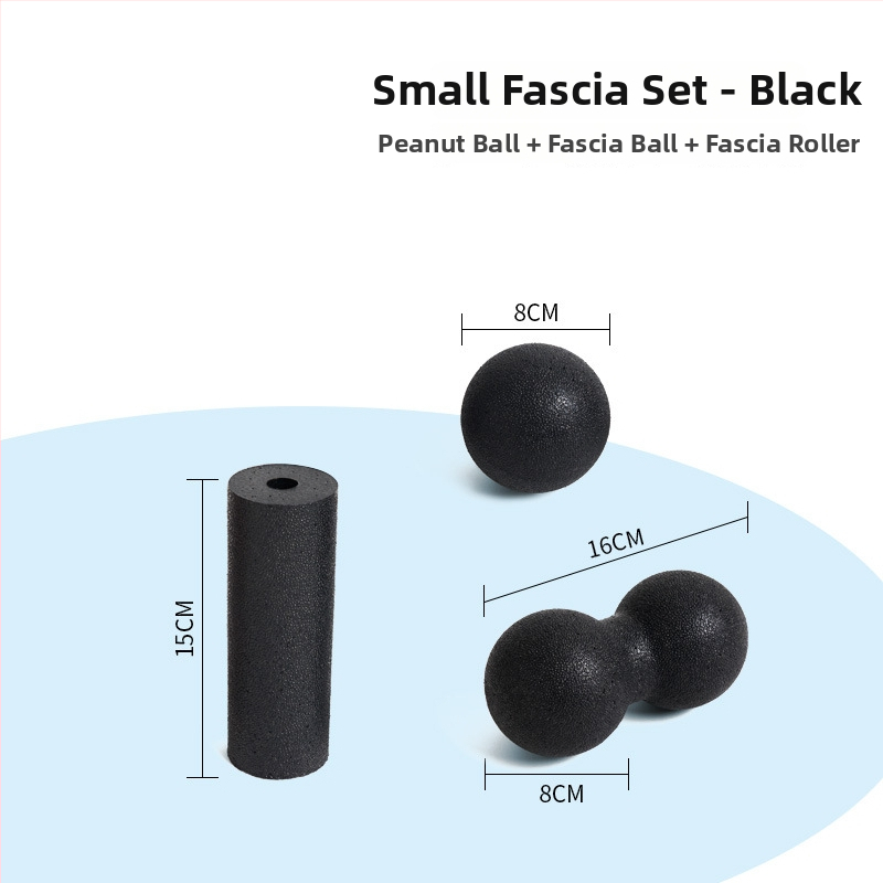 Set de mingi de yoga pentru masaj, cu material EPP, ușor, 70 g, nu se poate umfla, include minge mică, minge în formă de arahide și stâlp mini, pentru masaj la umeri, gât, fascia spatelui și tălpi.