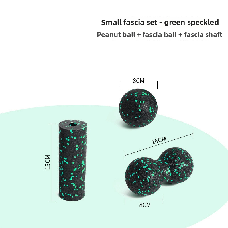 Set de mingi de yoga pentru masaj, cu material EPP, ușor, 70 g, nu se poate umfla, include minge mică, minge în formă de arahide și stâlp mini, pentru masaj la umeri, gât, fascia spatelui și tălpi.