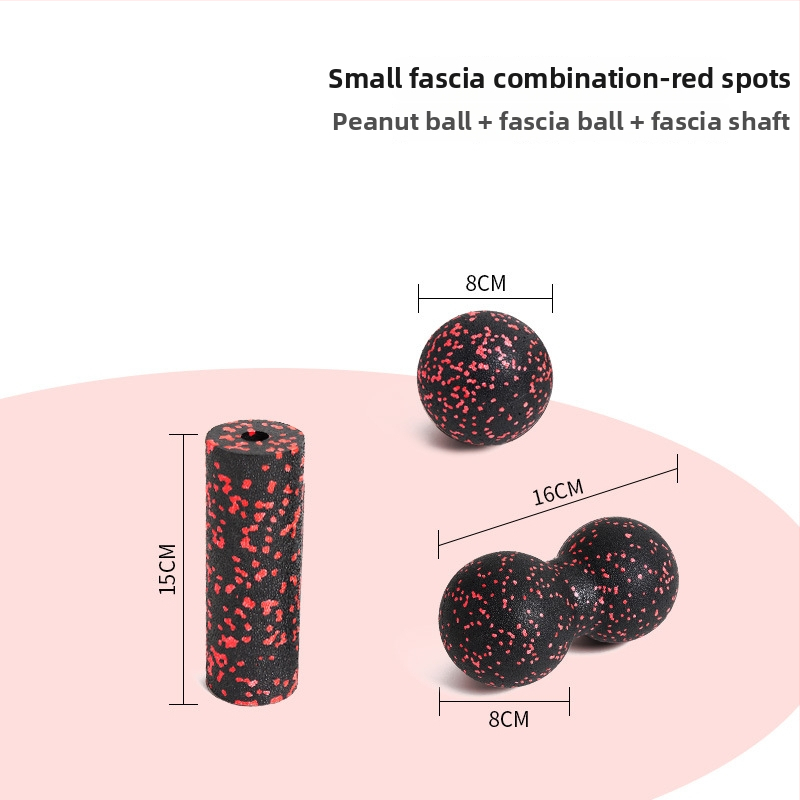 Set de mingi de yoga pentru masaj, cu material EPP, ușor, 70 g, nu se poate umfla, include minge mică, minge în formă de arahide și stâlp mini, pentru masaj la umeri, gât, fascia spatelui și tălpi.