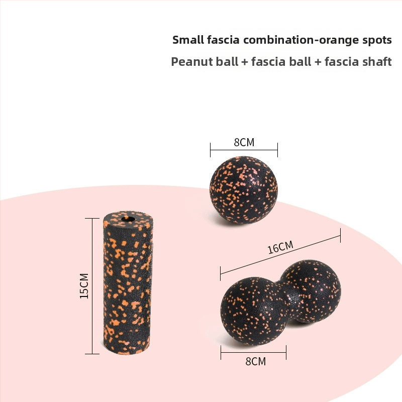 Set de mingi de yoga pentru masaj, cu material EPP, ușor, 70 g, nu se poate umfla, include minge mică, minge în formă de arahide și stâlp mini, pentru masaj la umeri, gât, fascia spatelui și tălpi.