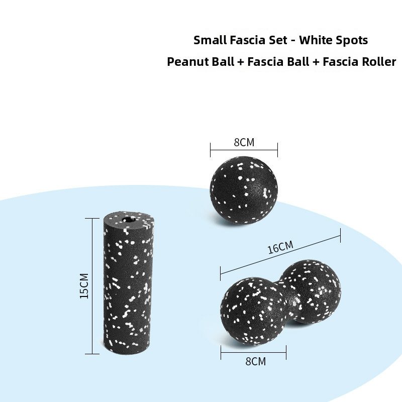 Set de mingi de yoga pentru masaj, cu material EPP, ușor, 70 g, nu se poate umfla, include minge mică, minge în formă de arahide și stâlp mini, pentru masaj la umeri, gât, fascia spatelui și tălpi.