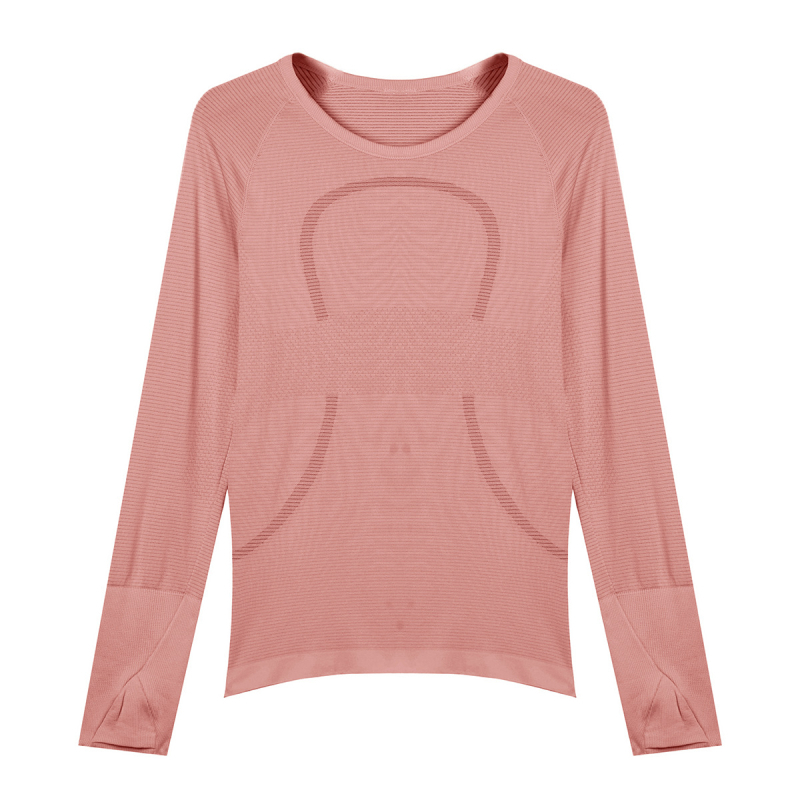 Ženski joga top s dugim rukavima, najlon-Lycra mješavina (80/20), mali cvjetni uzorak, Lycra podstava