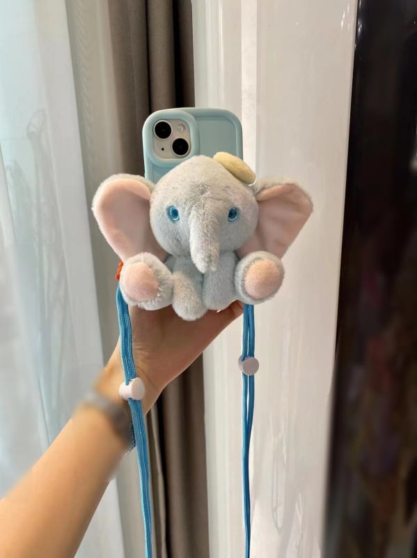 Κρεμαστό για κινητό τηλέφωνο με plush καρτούν κούκλα, κατασκευή σιλκ-σινγκ, καρτούν σχέδιο, διακοσμητική λειτουργία, ξεχωριστή συσκευασία