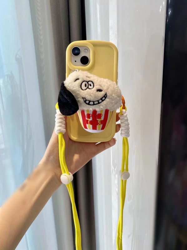 Κρεμαστό για κινητό τηλέφωνο με plush καρτούν κούκλα, κατασκευή σιλκ-σινγκ, καρτούν σχέδιο, διακοσμητική λειτουργία, ξεχωριστή συσκευασία