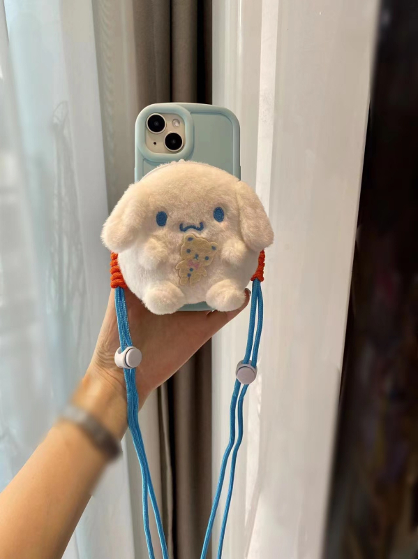 Κρεμαστό για κινητό τηλέφωνο με plush καρτούν κούκλα, κατασκευή σιλκ-σινγκ, καρτούν σχέδιο, διακοσμητική λειτουργία, ξεχωριστή συσκευασία