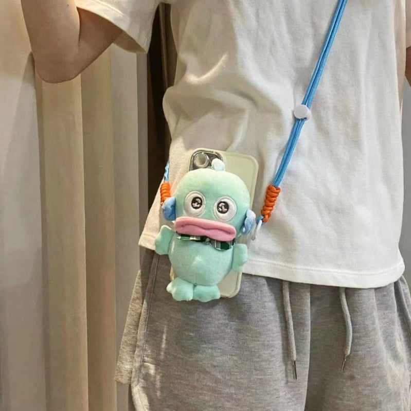 Κρεμαστό για κινητό τηλέφωνο με plush καρτούν κούκλα, κατασκευή σιλκ-σινγκ, καρτούν σχέδιο, διακοσμητική λειτουργία, ξεχωριστή συσκευασία