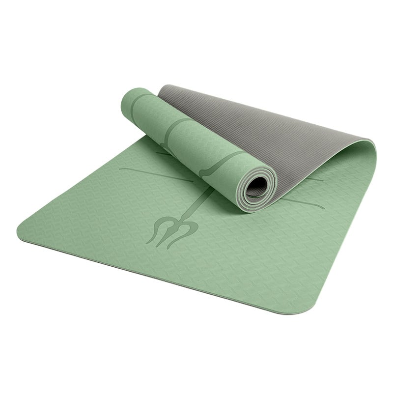 Joga prostirka, neklizajuća, debljine 15 mm, TPE materijal, težina 1230 g, s linijama asane