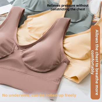 Bezvadu sporta krūšturis no neilona ar pilnu krūšu kausu, plānu veidotu kausu, bezšuvju muguru, elpojošs un ērts, piemērots jogai, skriešanai un gulēšanai