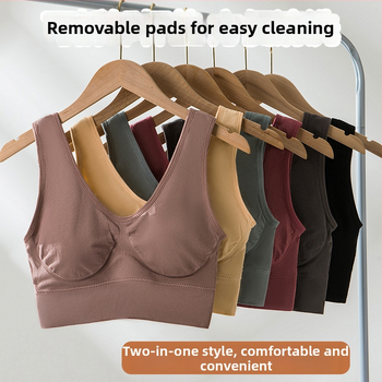 Bezvadu sporta krūšturis no neilona ar pilnu krūšu kausu, plānu veidotu kausu, bezšuvju muguru, elpojošs un ērts, piemērots jogai, skriešanai un gulēšanai