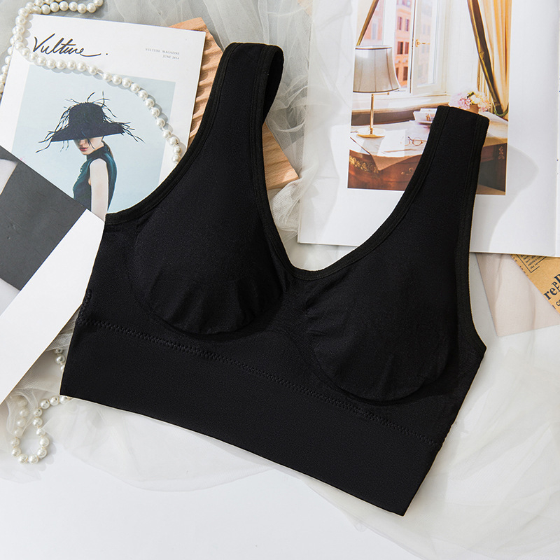 Bezvadu sporta krūšturis no neilona ar pilnu krūšu kausu, plānu veidotu kausu, bezšuvju muguru, elpojošs un ērts, piemērots jogai, skriešanai un gulēšanai