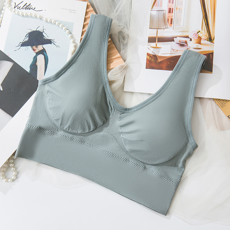 Bezvadu sporta krūšturis no neilona ar pilnu krūšu kausu, plānu veidotu kausu, bezšuvju muguru, elpojošs un ērts, piemērots jogai, skriešanai un gulēšanai