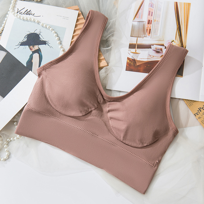 Bezvadu sporta krūšturis no neilona ar pilnu krūšu kausu, plānu veidotu kausu, bezšuvju muguru, elpojošs un ērts, piemērots jogai, skriešanai un gulēšanai