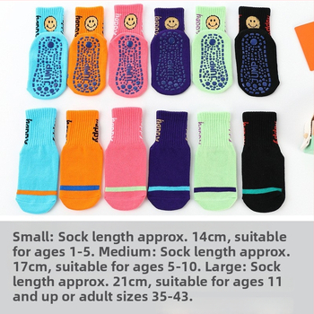 Детски антихлъзгащи чорапи за пода, средно дълги до прасеца, модел с букви, дишащ чесан памук, за деца на възраст 3–8 години