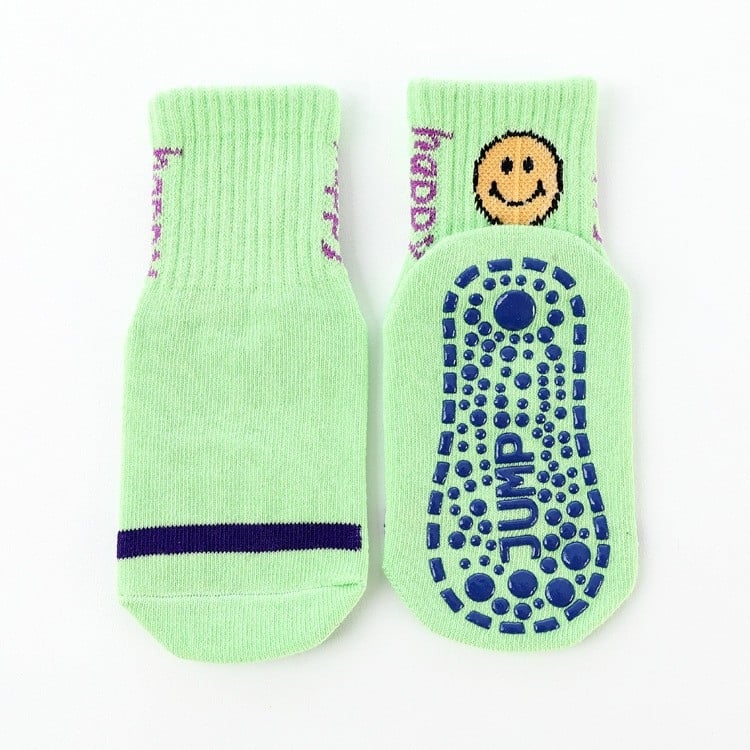 Детски антихлъзгащи чорапи за пода, средно дълги до прасеца, модел с букви, дишащ чесан памук, за деца на възраст 3–8 години