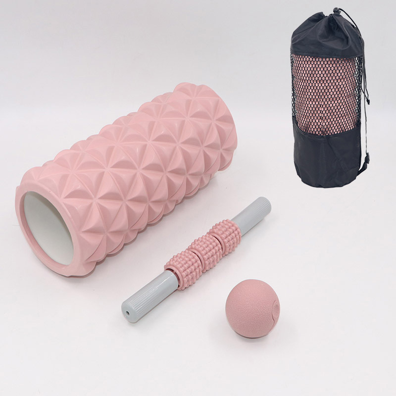 Jogas kolonnas masāžas nūja ar trīsstūra formu un fasijas bumbiņu komplektu, EVA, zīmols Obe