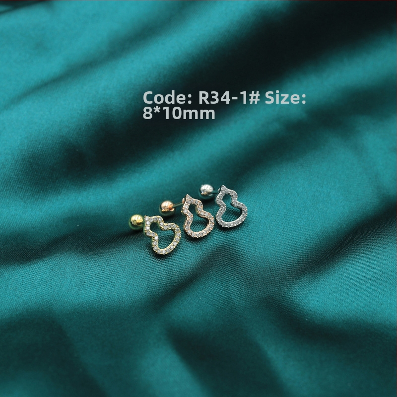 Maiya Jewelry auskarai - Titano plienas, elektroplatinė danga, gėlių forma, Korėjos stilius