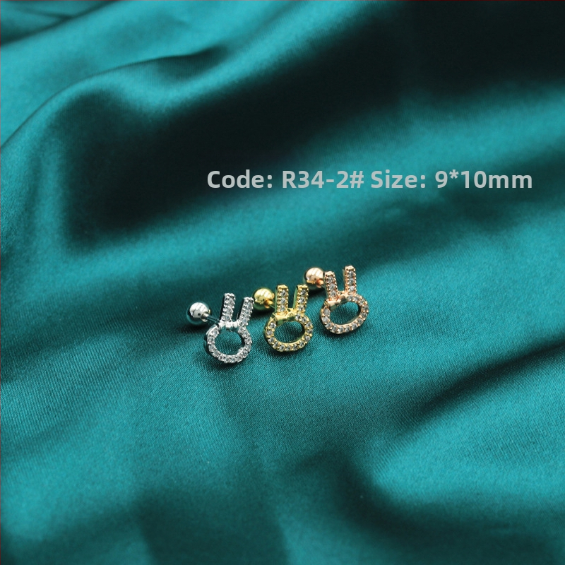 Maiya Jewelry auskarai - Titano plienas, elektroplatinė danga, gėlių forma, Korėjos stilius