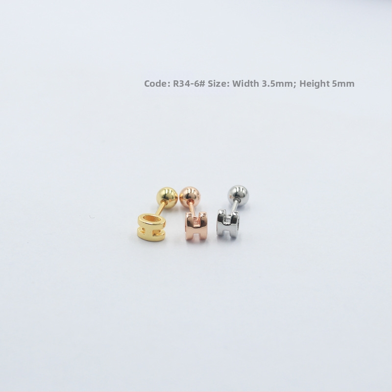 Maiya Jewelry auskarai - Titano plienas, elektroplatinė danga, gėlių forma, Korėjos stilius