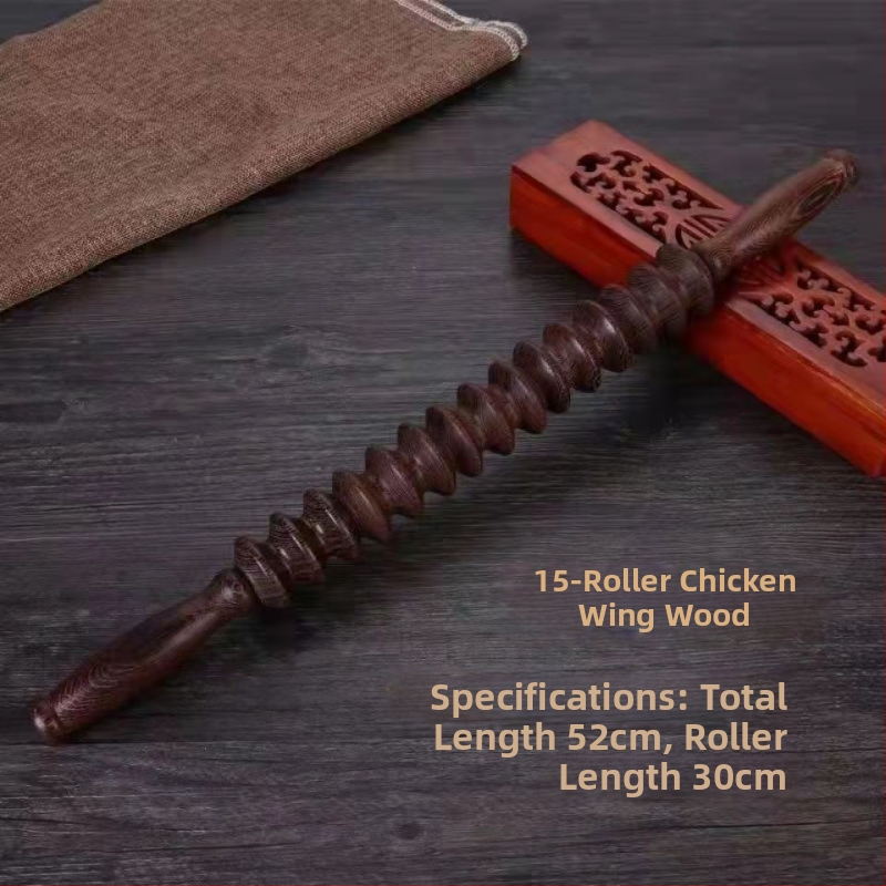 Koka masāžas rulīte – Redwood, masāža mugurai, viduklim un kājām, joga nūjas dizains, mūsdienīgs minimālisms