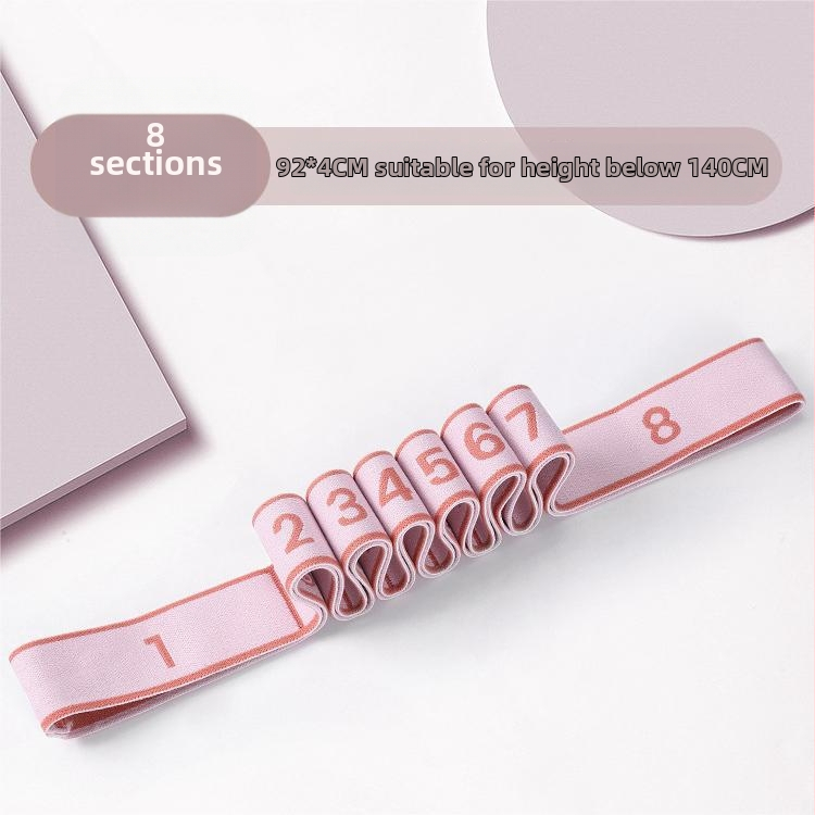 Banda de întindere pentru yoga cu design segmentat pentru antrenarea posturii spatelui și a umerilor, funie elastică de tensiune (latex și poliester)