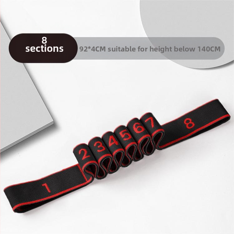 Banda de întindere pentru yoga cu design segmentat pentru antrenarea posturii spatelui și a umerilor, funie elastică de tensiune (latex și poliester)