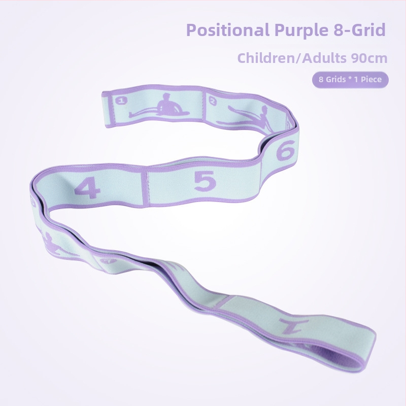 Banda de întindere pentru yoga cu design segmentat pentru antrenarea posturii spatelui și a umerilor, funie elastică de tensiune (latex și poliester)