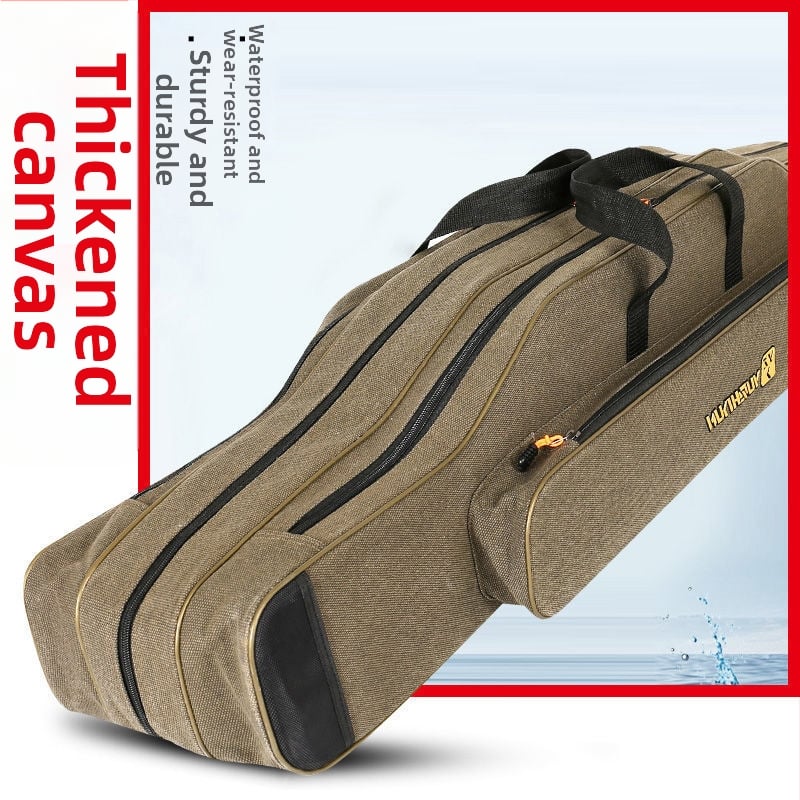 Τσάντα καμβά για καλάμια ψαρέματος, Μεγάλη χωρητικότητα, Μάρκα Unique, Όχι αδιάβροχο