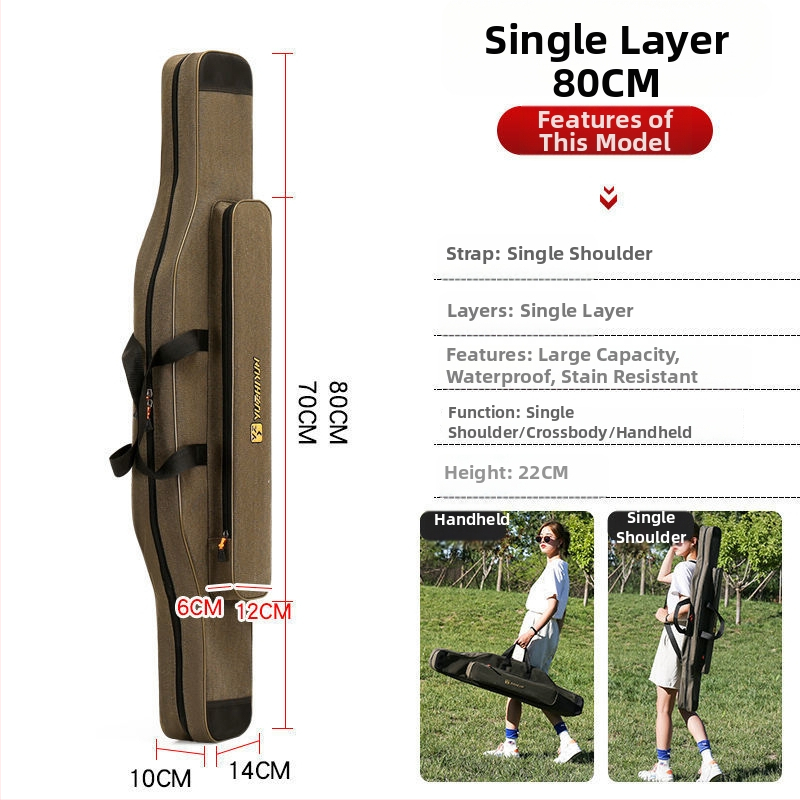 Τσάντα καμβά για καλάμια ψαρέματος, Μεγάλη χωρητικότητα, Μάρκα Unique, Όχι αδιάβροχο