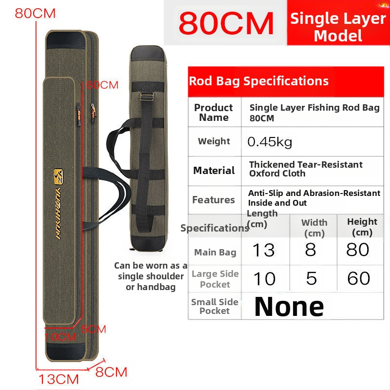 Τσάντα καμβά για καλάμια ψαρέματος, Μεγάλη χωρητικότητα, Μάρκα Unique, Όχι αδιάβροχο