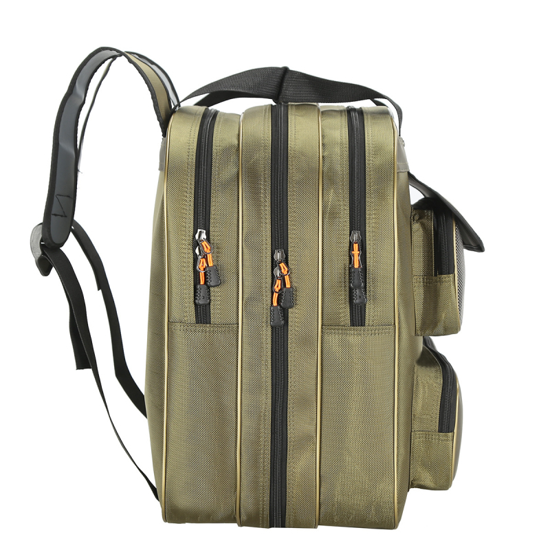 Τσάντα Ψαρέματος από Καμβά με Θήκες για Καρέκλα, Δίχτυ και Κουτί Φλοτέρ – Πολυλειτουργική Τσάντα Αποθήκευσης Εξοπλισμού Ψαρέματος