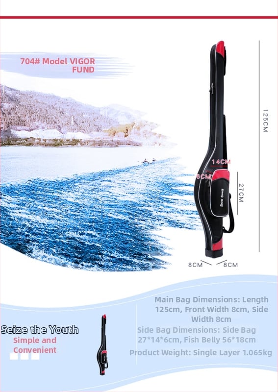 Τσάντα θαλάσσιου ψαρέματος – PVC, αδιάβροχη, ενισχυμένη κατασκευή, χωράει καλάμι ψαρέματος, μεγάλη χωρητικότητα