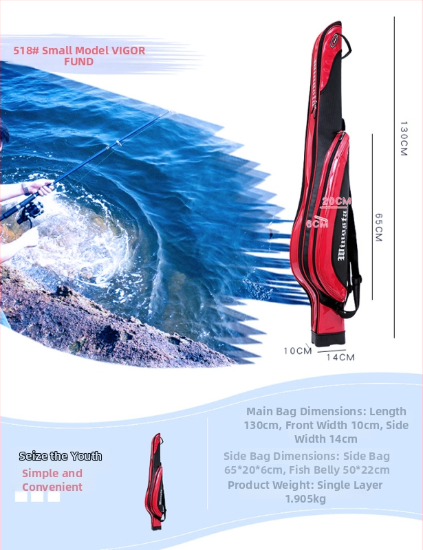 Τσάντα θαλάσσιου ψαρέματος – PVC, αδιάβροχη, ενισχυμένη κατασκευή, χωράει καλάμι ψαρέματος, μεγάλη χωρητικότητα